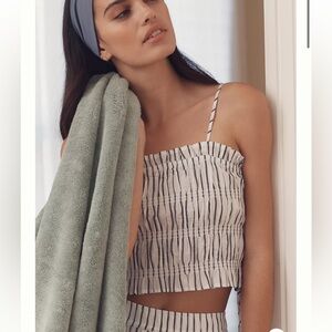 NWT Anthropologie Ruched Tie Crop Top